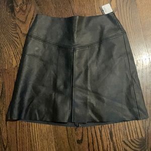 Club Monaco Black Leather Skirt with tags